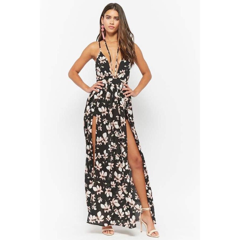 Floral M-Slit Maxi Dress